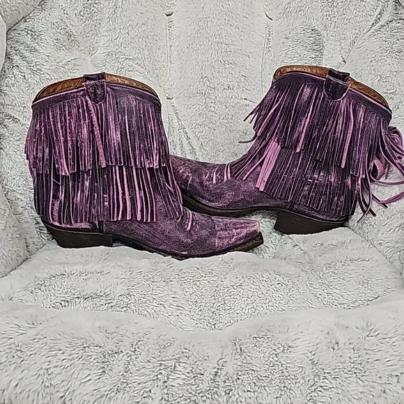 ROPER FRINGE BOOT- PURPLE 7.5 NEW - Picture 12 of 16